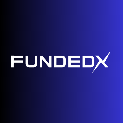FundedX prop trading firm logo – 1-2 challenge, Funding up to 400,000, popular among professionals.